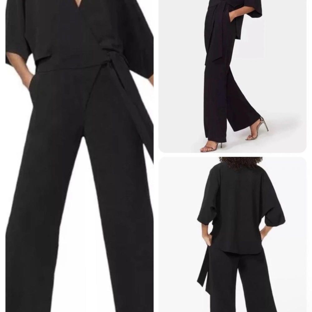 Halston Heritage Black Kimono Wrap Jumpsuit (Size 4)